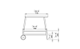 Serve T30 Bar Cart - Technical Drawing / Side by Blinde Design